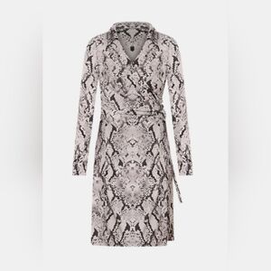 Ann Taylor Black and White Snake Print Dress